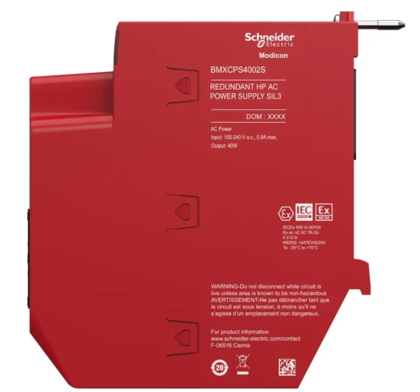 BMXCPS4002S Power Supply Module – 40W 24V DC for Modicon X80 Systems