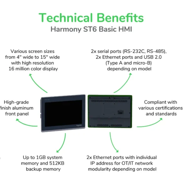 HMIST6500 Harmony ST6 10.1″ Basic HMI Panel with Touchscreen & Ethernet - Image 3