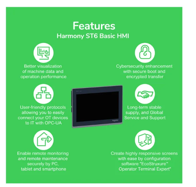 HMIST6600 Schneider Electric Harmony ST6 Basic HMI panel with a 12.1” touchscreen - Image 2