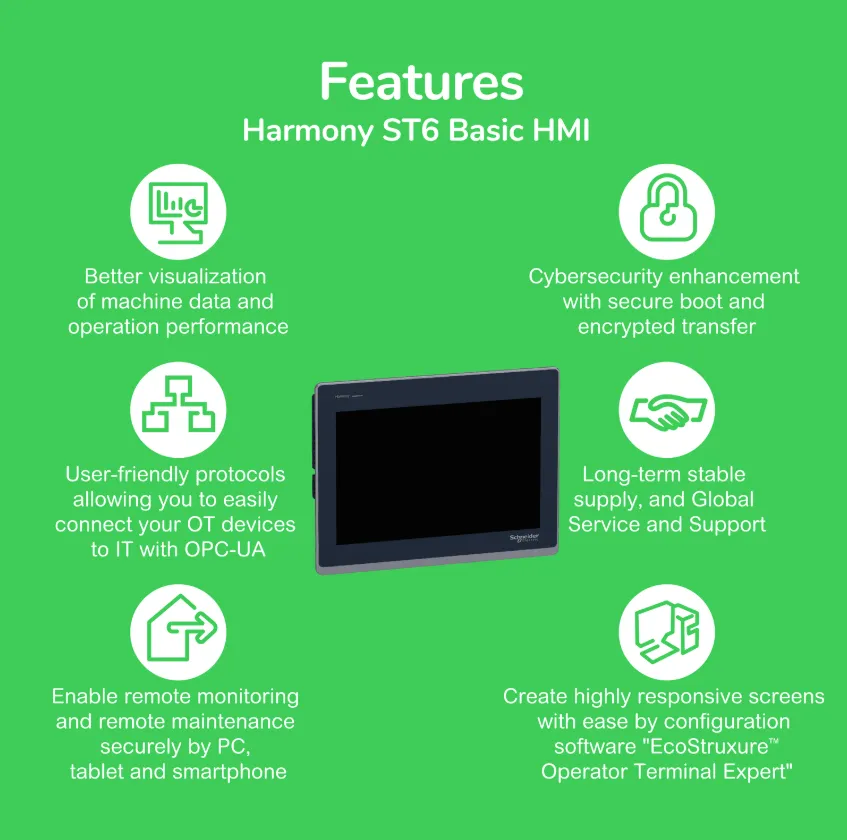 HMIST6400 Harmony ST6 7″ HMI Panel – Compact Touchscreen - Image 2