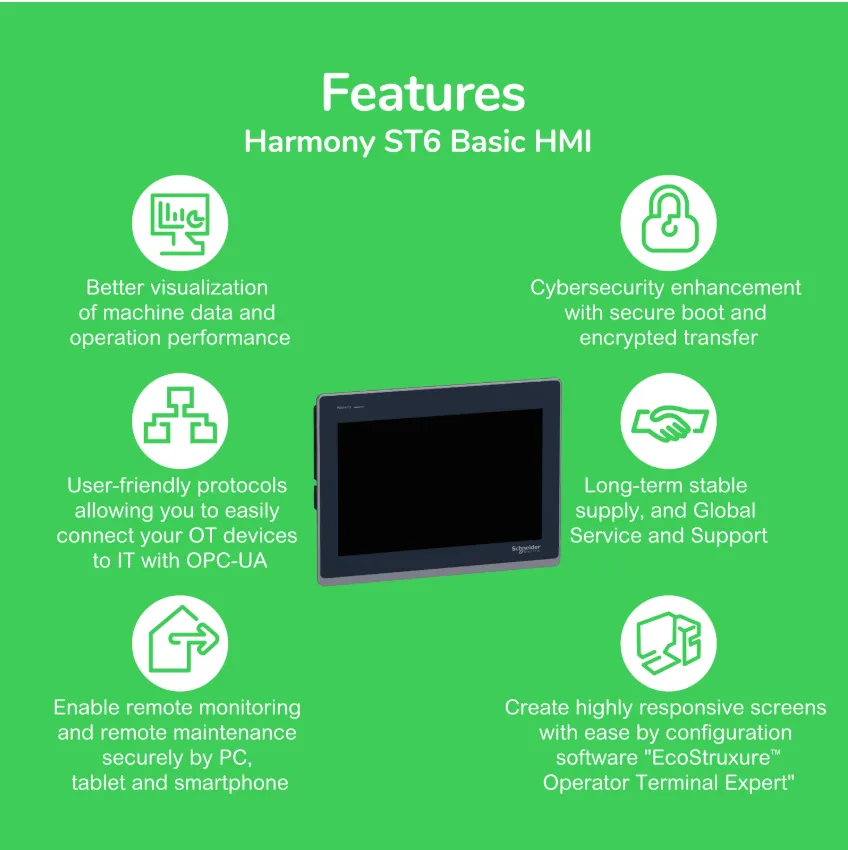 HMIST6700 Harmony ST6 HMI Panel – 15.6″ Touchscreen, Dual Ethernet | Schneider Electric - Image 2