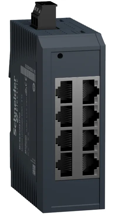 MCSESU083FNO Unmanaged Ethernet Switch – 8-Port DIN Rail | Modicon