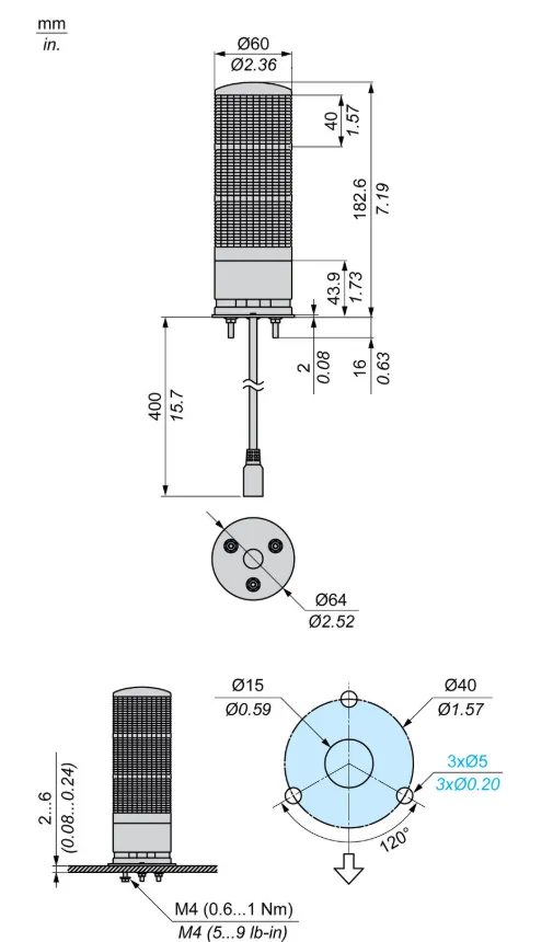 XVGU3SWV – USB Programmable Tower Light with 3 Tiers and Buzzer - Image 4